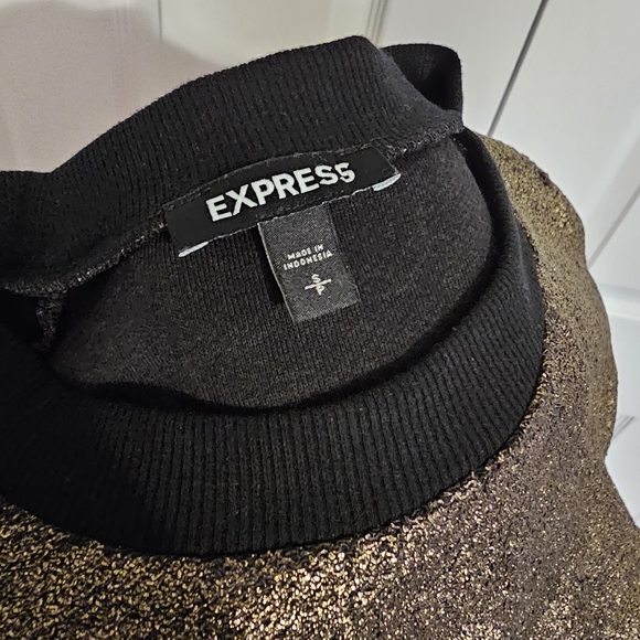 HP🎉 ⭐ Express Metallic Pullover Crew Neck Sweater - Size SP - Picture 10 of 12